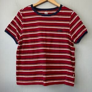 Vans Baby Tee Size XL Striped Cropped T Shirt Skater Grunge Preppy 90s 2000s